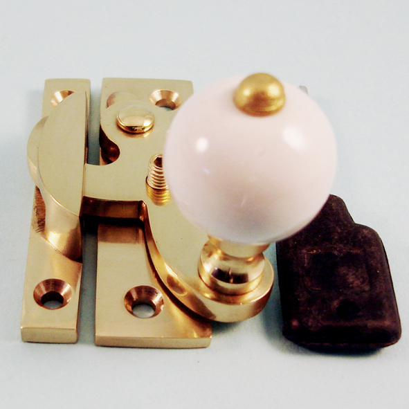 THD108L/PB • Non-Locking • Polished Brass • Locking Clo Ceramic Knob Sash Fastener